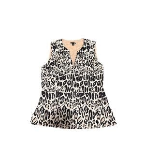 Ann Taylor Women’s Leopard Print Wavy Sleeveless Blouse Size 0